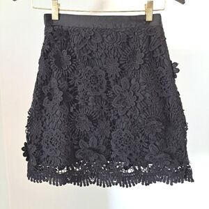 Twik | Black Floral Lace Mini Skirt